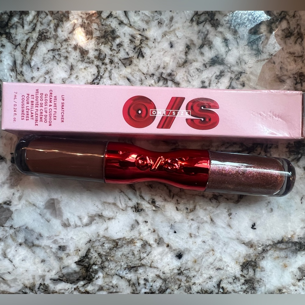 ONE/SIZE Double-Ended Lipstick & Glitter Topper - Brown & Shimmery Rose